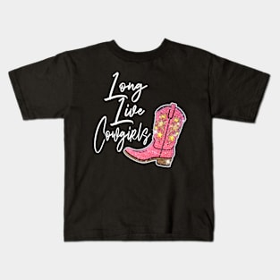 Long Live Cowgirls Cowgirl Boots Kids T-Shirt